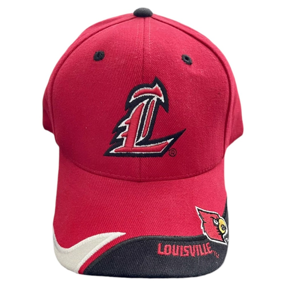 LOUISVILLE CARDINALS Team Spirit Men's Red & Black Adjustable Cap Hat